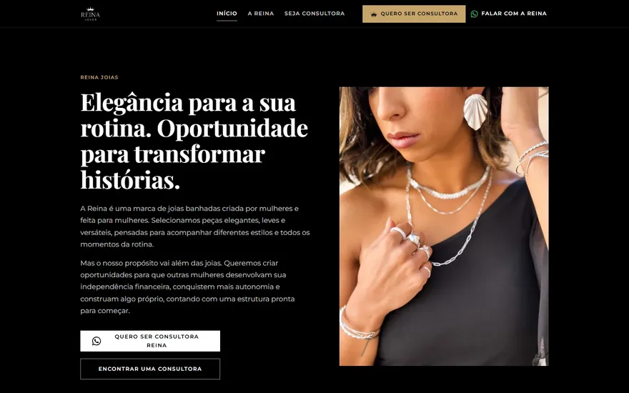 Abertura de reinajoiasoficial.com.br no computador